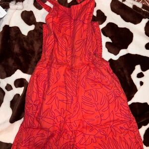 Red Leaf Pattern Romper